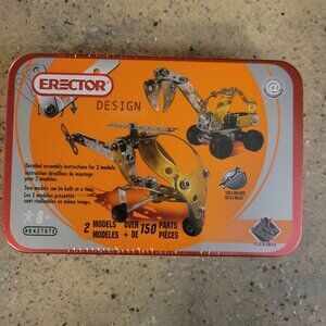 Meccano ERECTOR Design Starter Kit #842707E Build 2 Models 150+ Parts SEALED